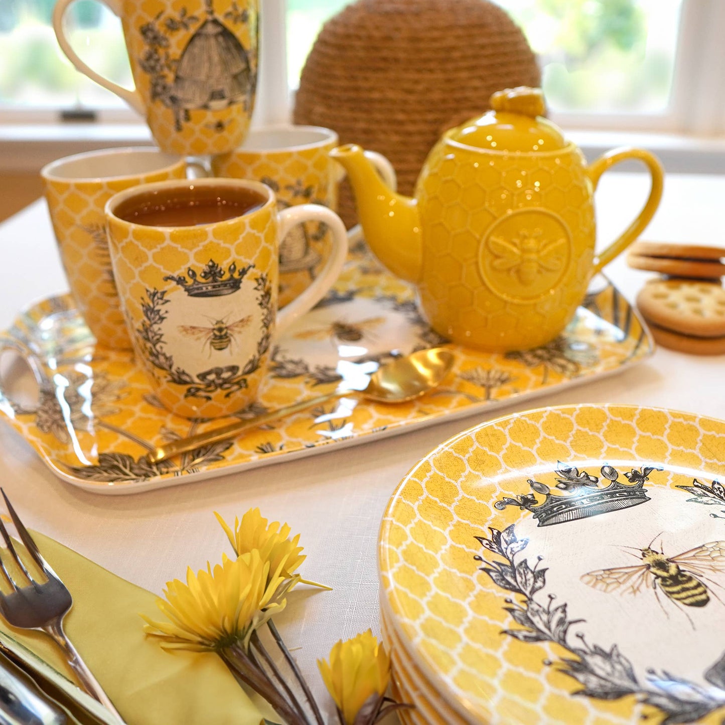 Jumbo Tassen-Set French Bees, 4er Set