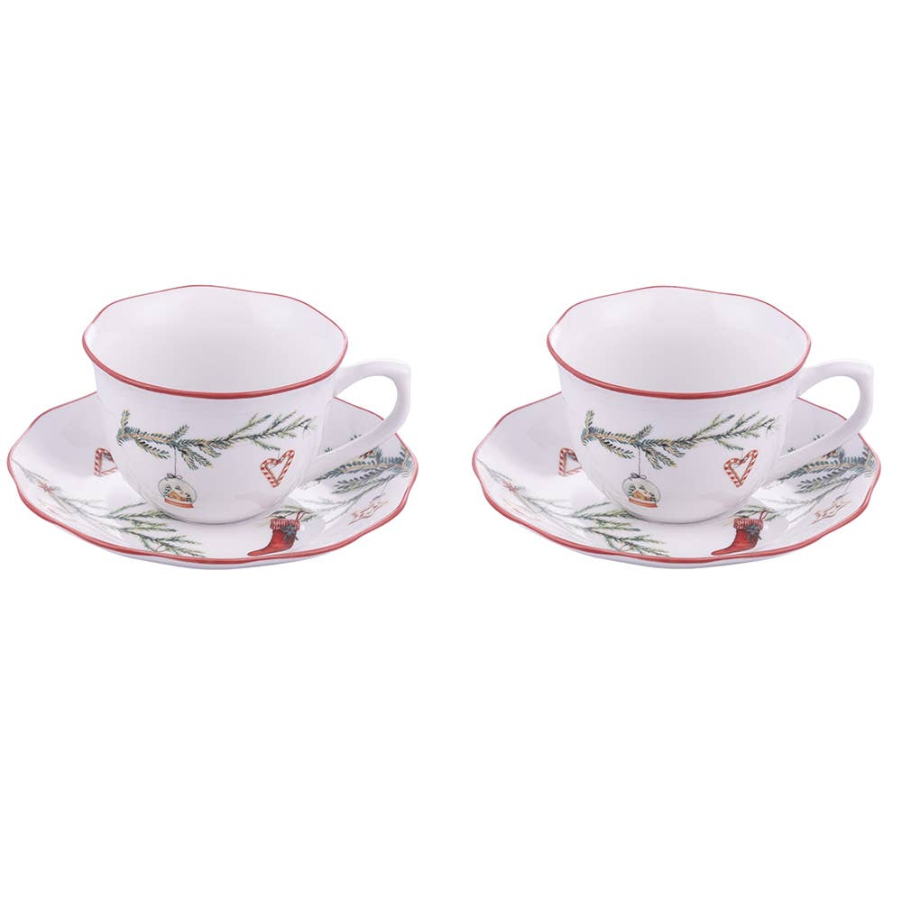 Tassen-Set, 2 Tassen mit Untertassen I Rametto