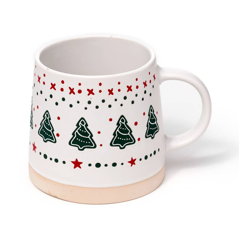 Tasse aus Steinzeug mit Weihnachtsbaum