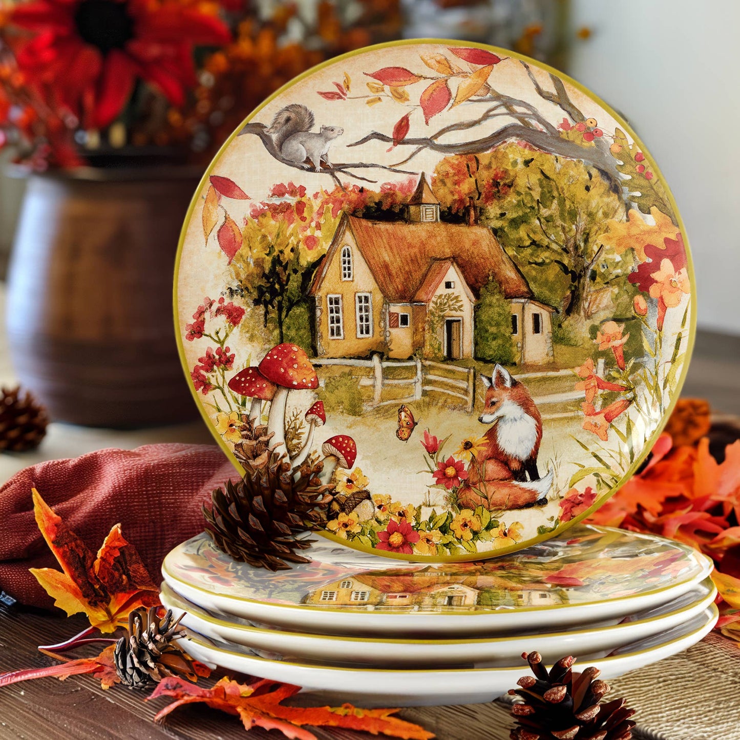 Woodland Critters Herbst-Teller 4er Set