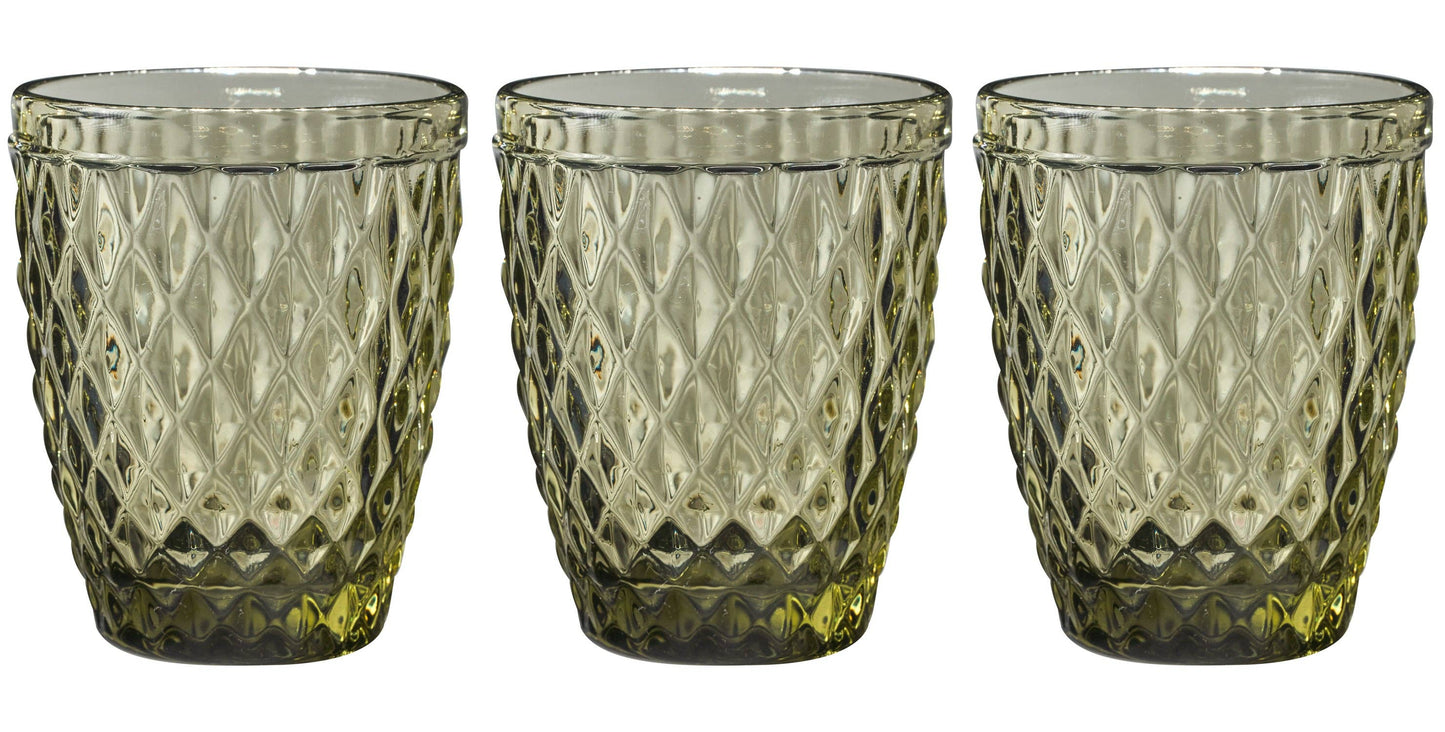 Winston - Wasserglas aus grünem Glas, 6er Set