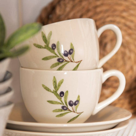 Tasse und Untertasse OLIVENZWEIG, 2er Set