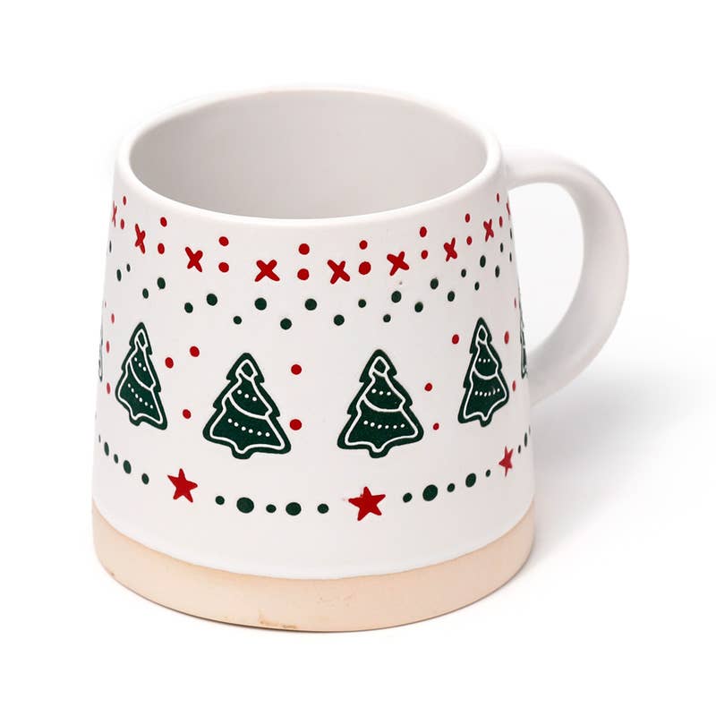 Tasse aus Steinzeug mit Weihnachtsbaum