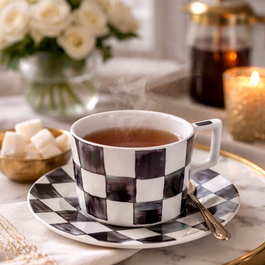 Bezaubernde Teetasse mit Untertasse MAD TEA