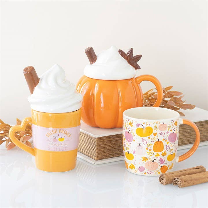 Herbstbecher mit Kürbiscreme und Deckel