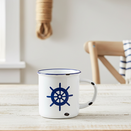 Keramik-Tasse BIANCO BLU STEUERRAD