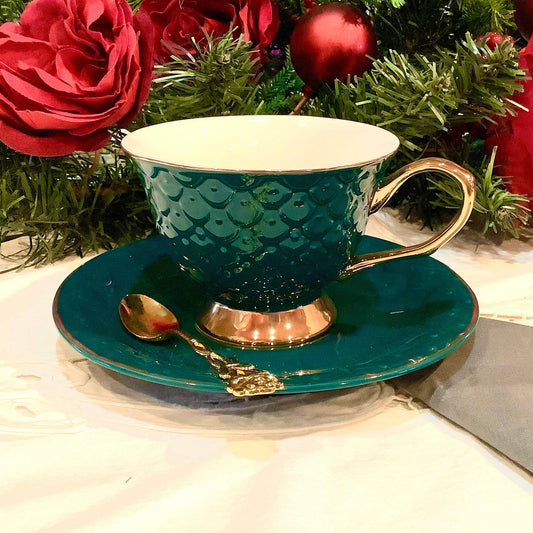 Dragon Scales Teetasse und Untertasse