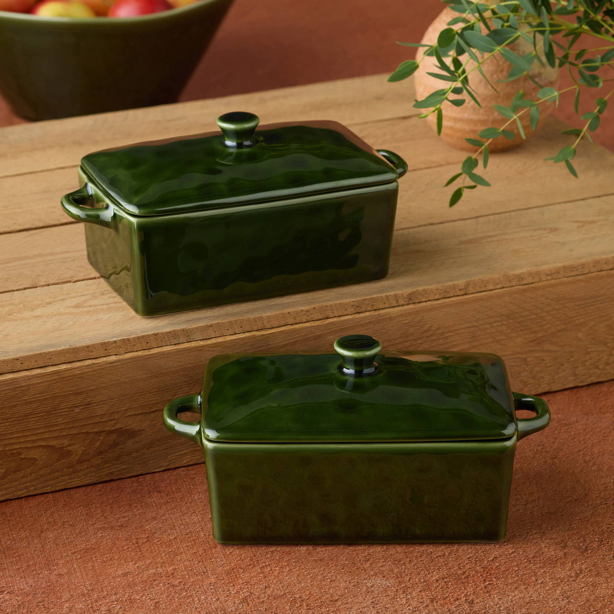 VERDE Mini-Auflaufformen mit Deckel – Olivgrün | 590 ml