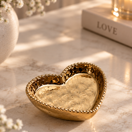 Mini-Herzschale Gold –  – LOVE IS IN THE AIR