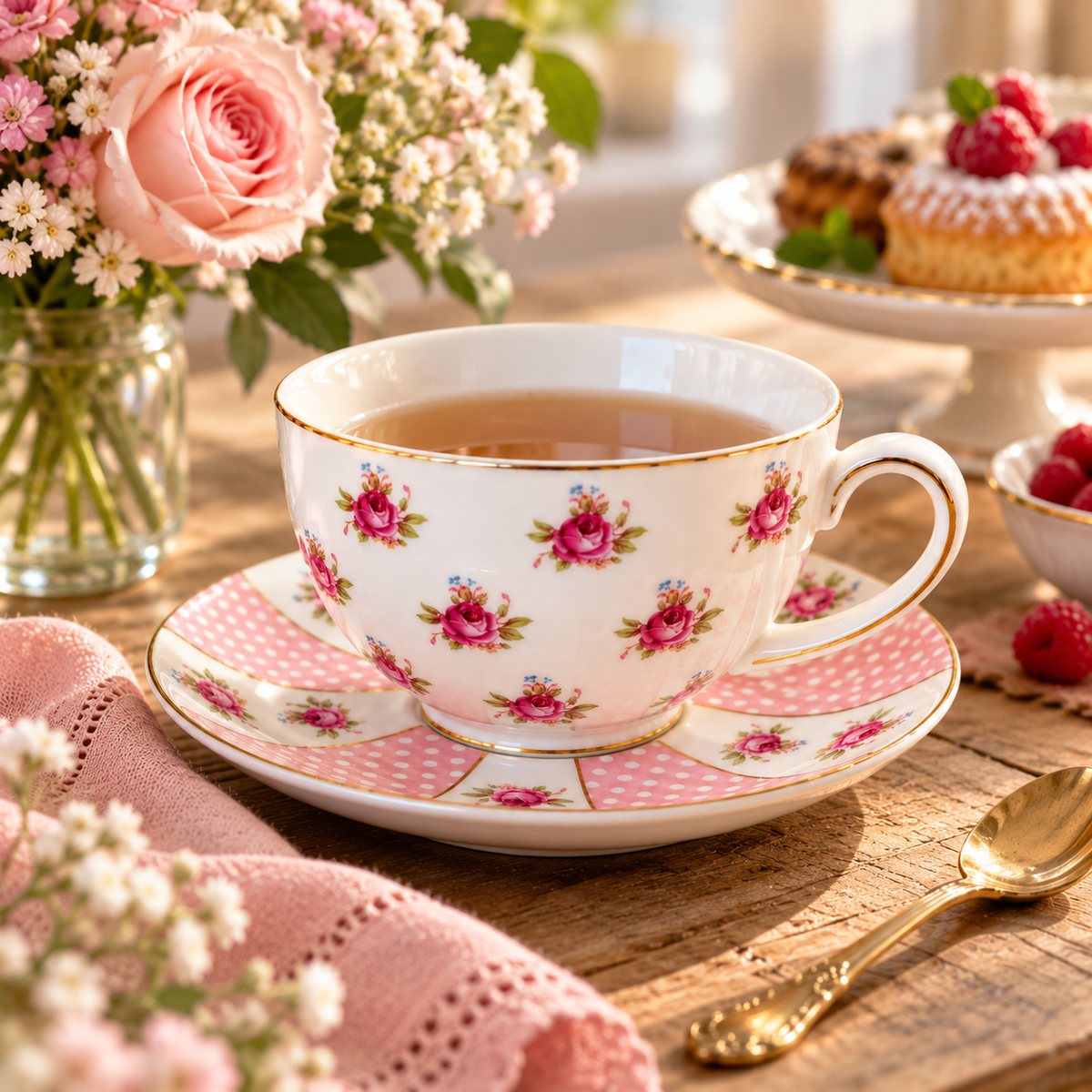Teetasse und Untertasse Little Roses