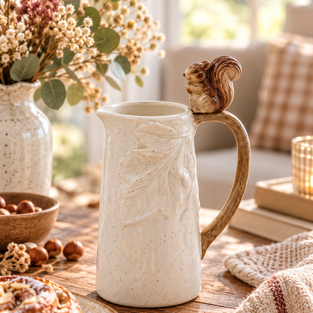 Landhausstil Eichhörnchen‑Eichel‑Krug