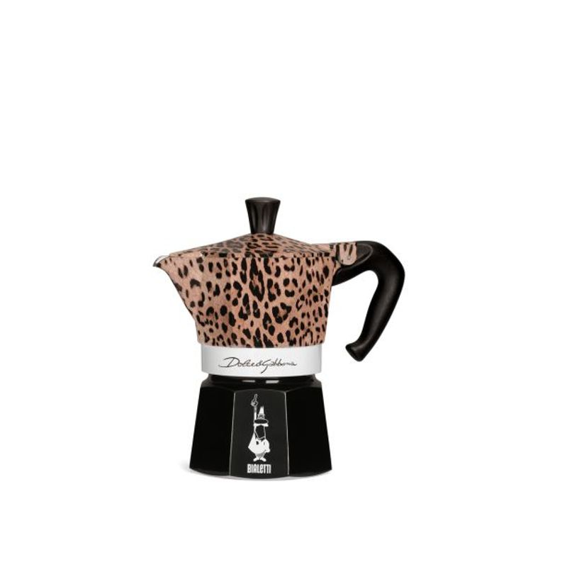 Dolce&Gabbana Leopardo Geschenkdose mit Moka Express 3T, 3 Espressobechern und 3 Rührstäbchen