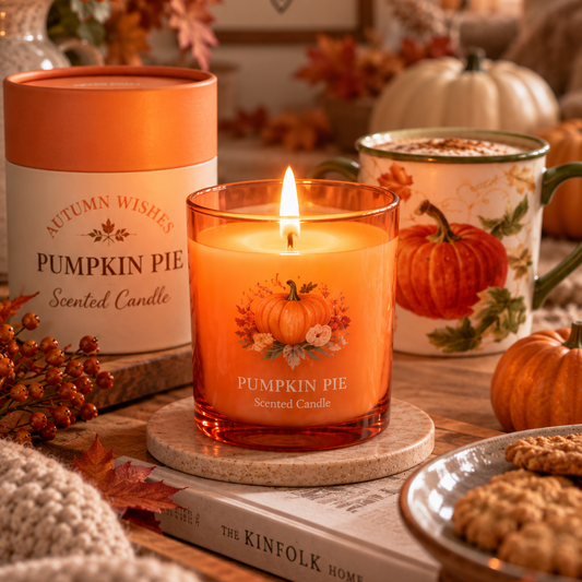 Herbstliche Duftkerze mit Pumpkin Pie Aromatisierung