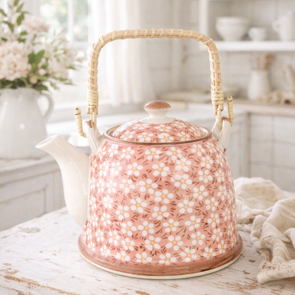 Teekanne mit Teesieb & 2 Teebecher