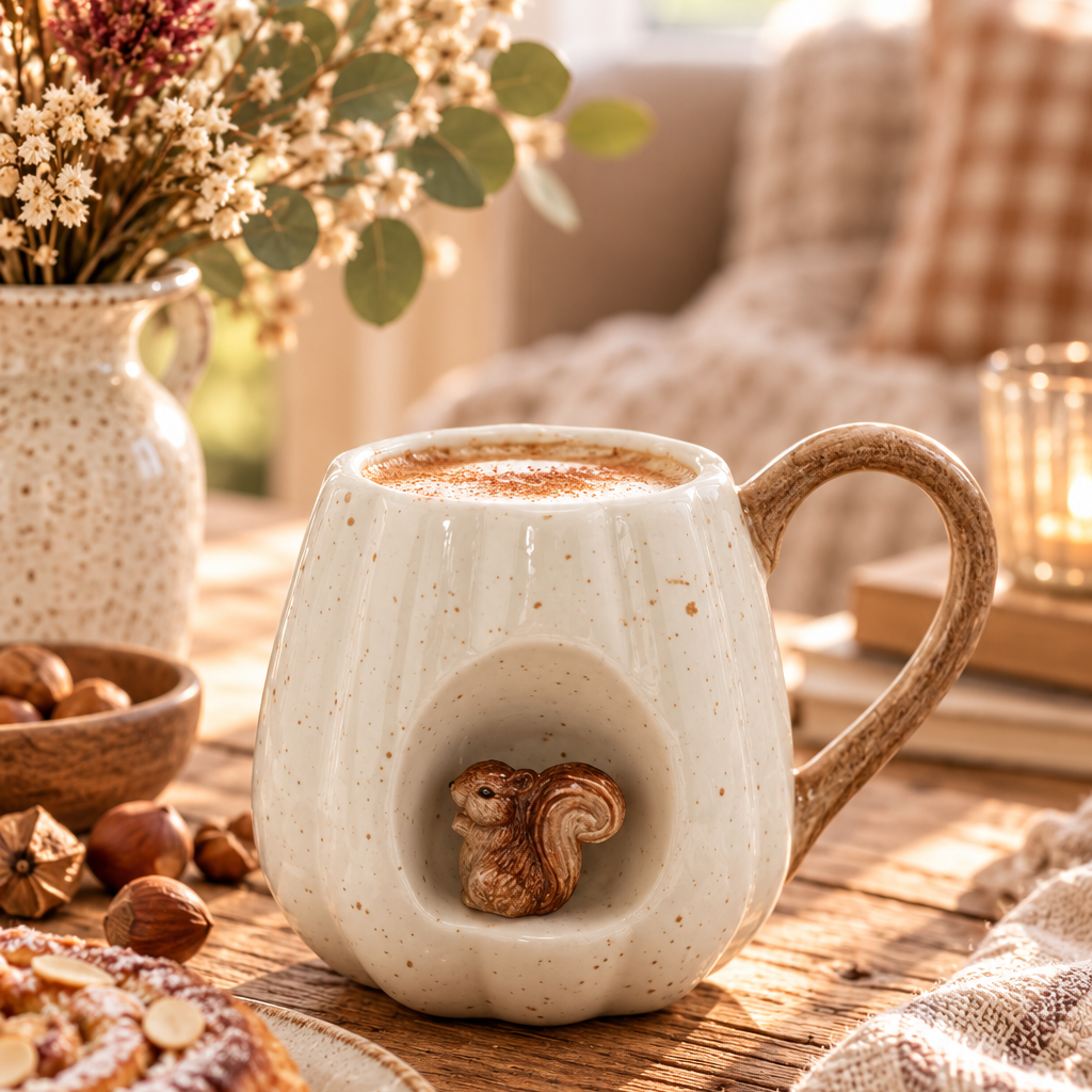 Country Living Becher mit Eichhörnchen-Einsatz
