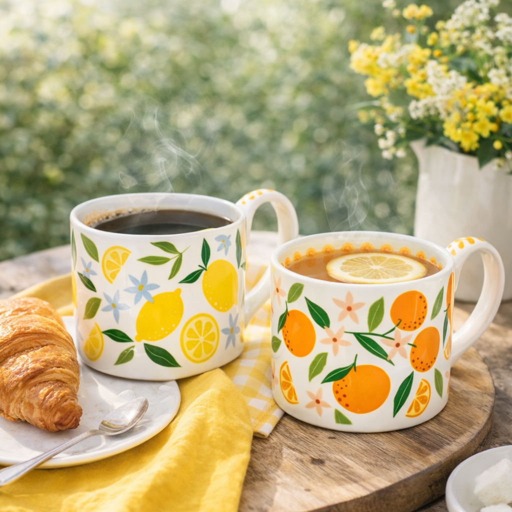Tassen Set  Zitronen & Orangen