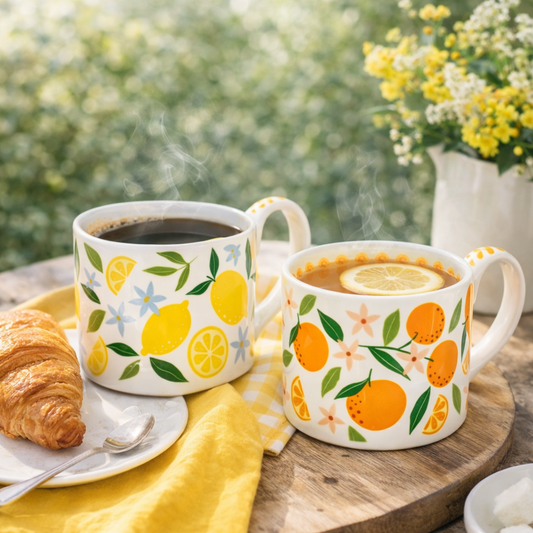 Tassen Set  Zitronen & Orangen