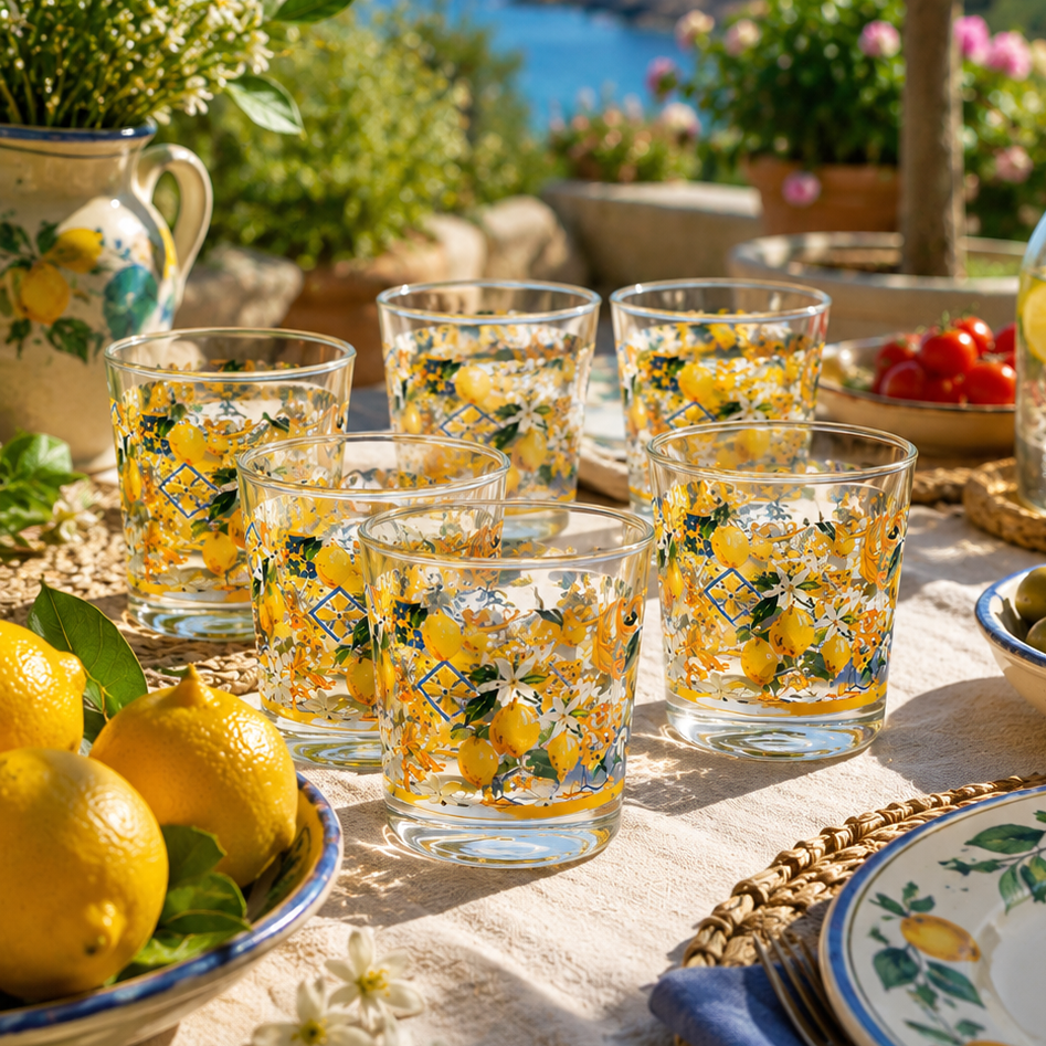 Set mit 6 Gläsern Lemon
