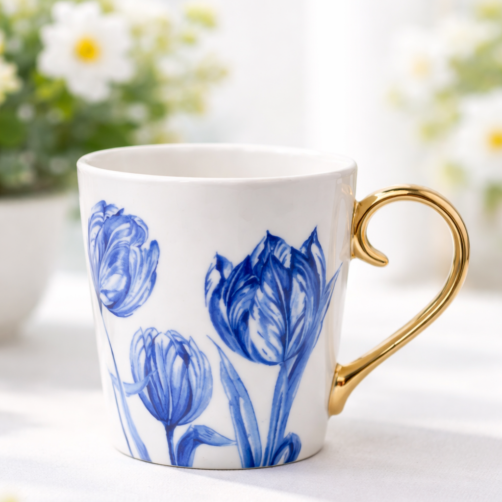 Tasse mit Tulpe & Goldohr