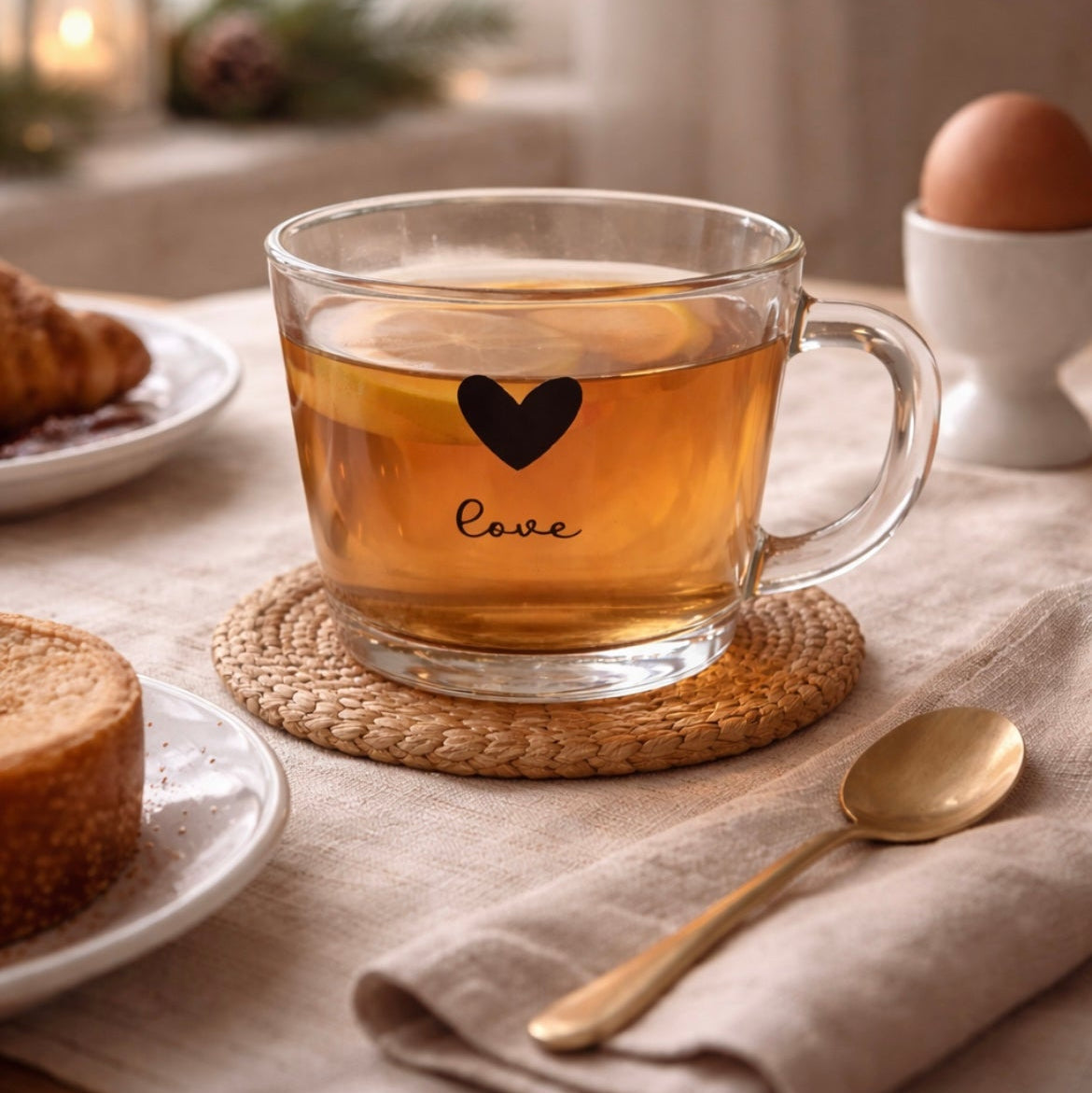 Teeglas 450 ml Glas Herz