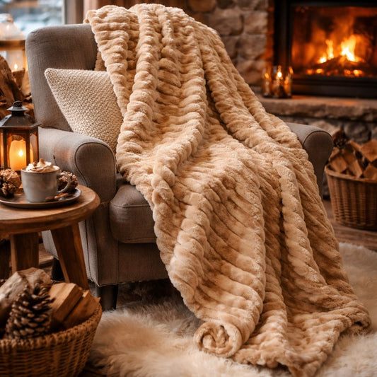 Kuscheldecke Stripy Blanket Toffee