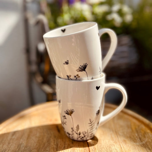 SPAR-SET Becher, beige-schwarz