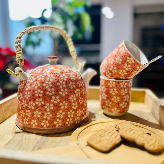 Teatime Set - Teekanne mit Teesieb & 2 Teebecher