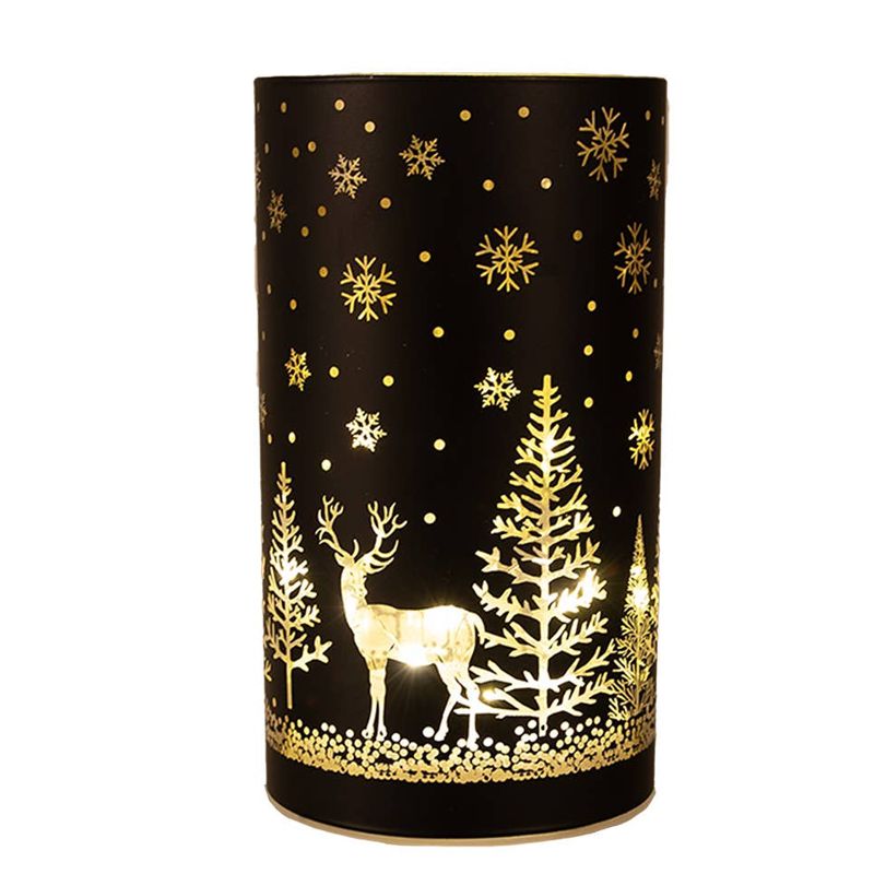 Dekoratives Weihnachtslicht mit LED Ø 8x12 cm Schwarz Gold