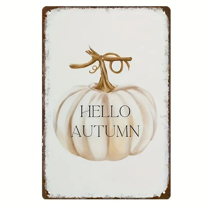 Vintage Metallschild WHITE PUMPKIN