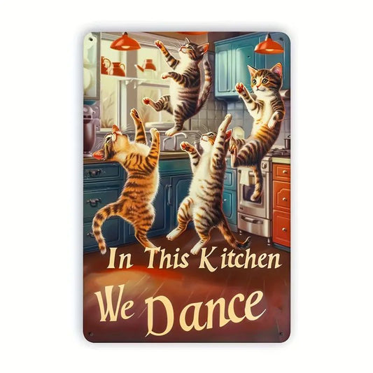 Metallschild Dance Cat 20x30 cm