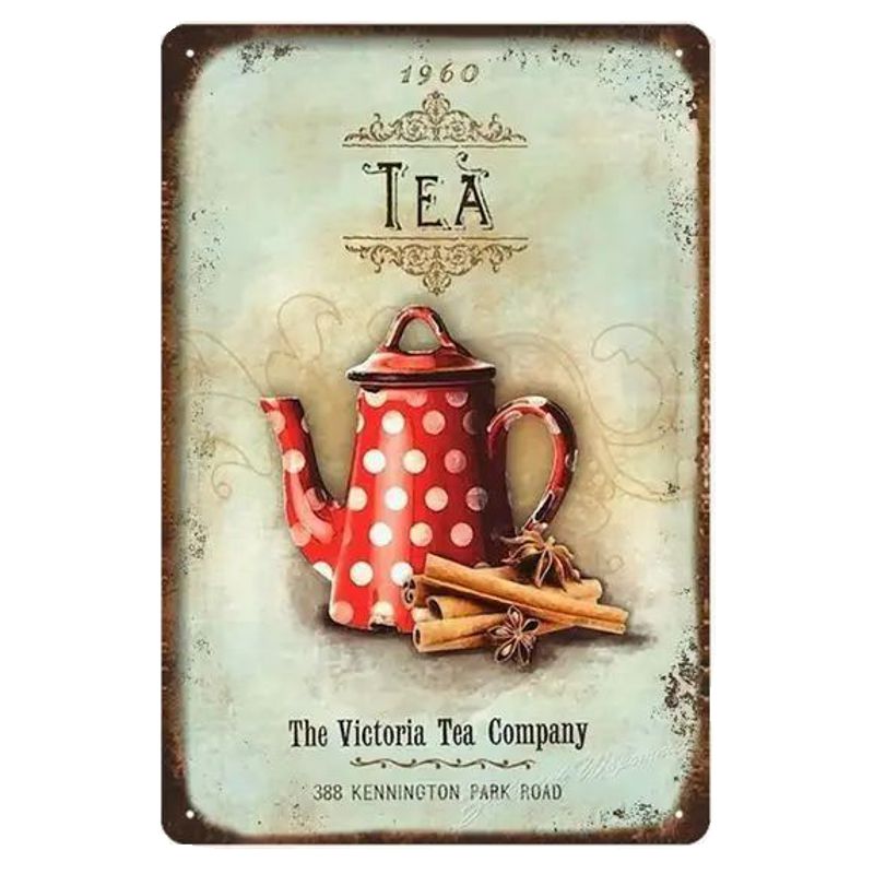 Metallschild Teatime 20x30 cm