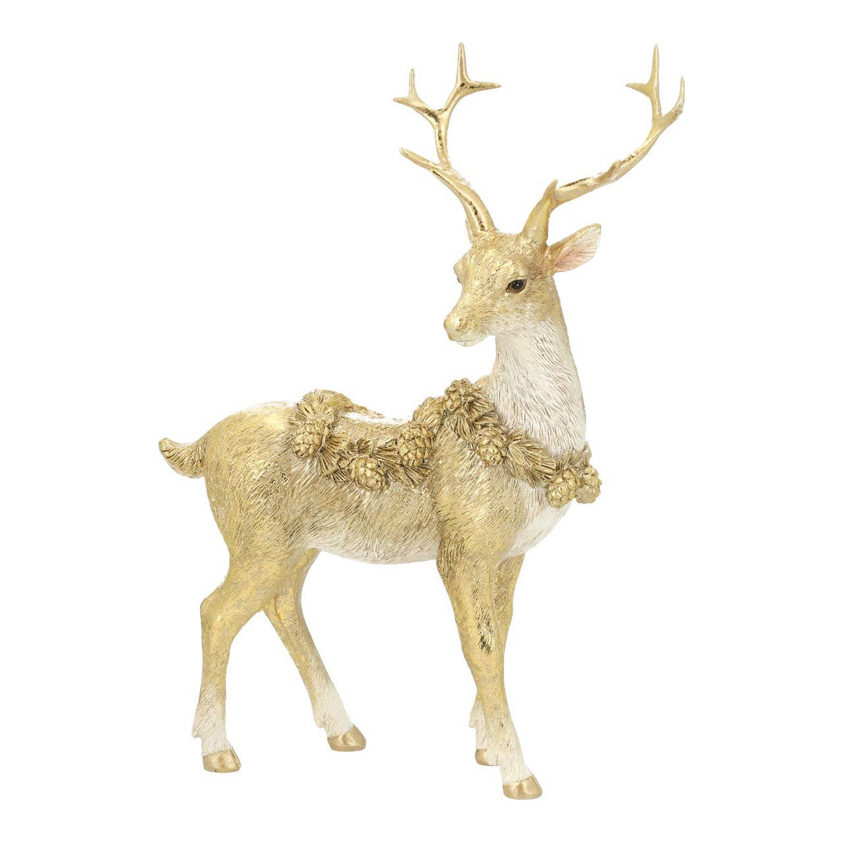 Dekorativer Hirsch – Gold | Weihnachtsdeko