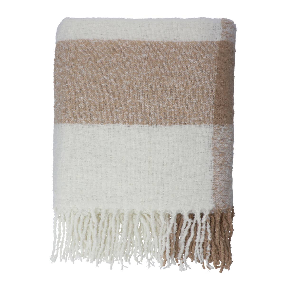 ALLORA Bouclé-Decke – Ecru & Beige