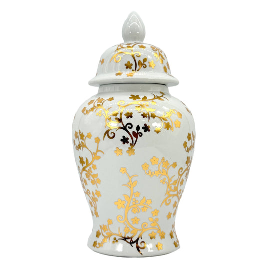 Ingwerglas aus Keramik Gold/Weiß, 45 cm