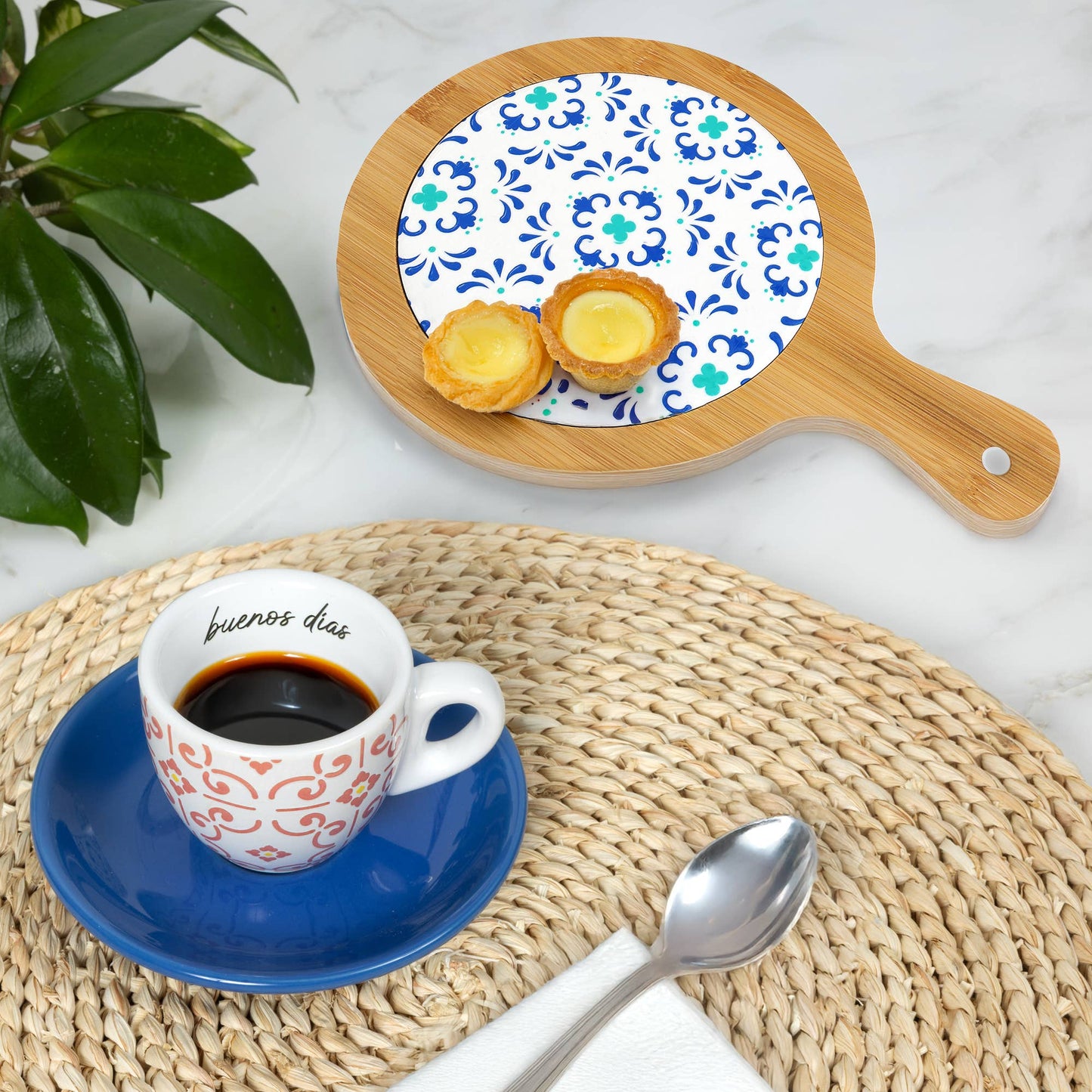 Espresso-Tasse und Untertasse "Buenos Días"