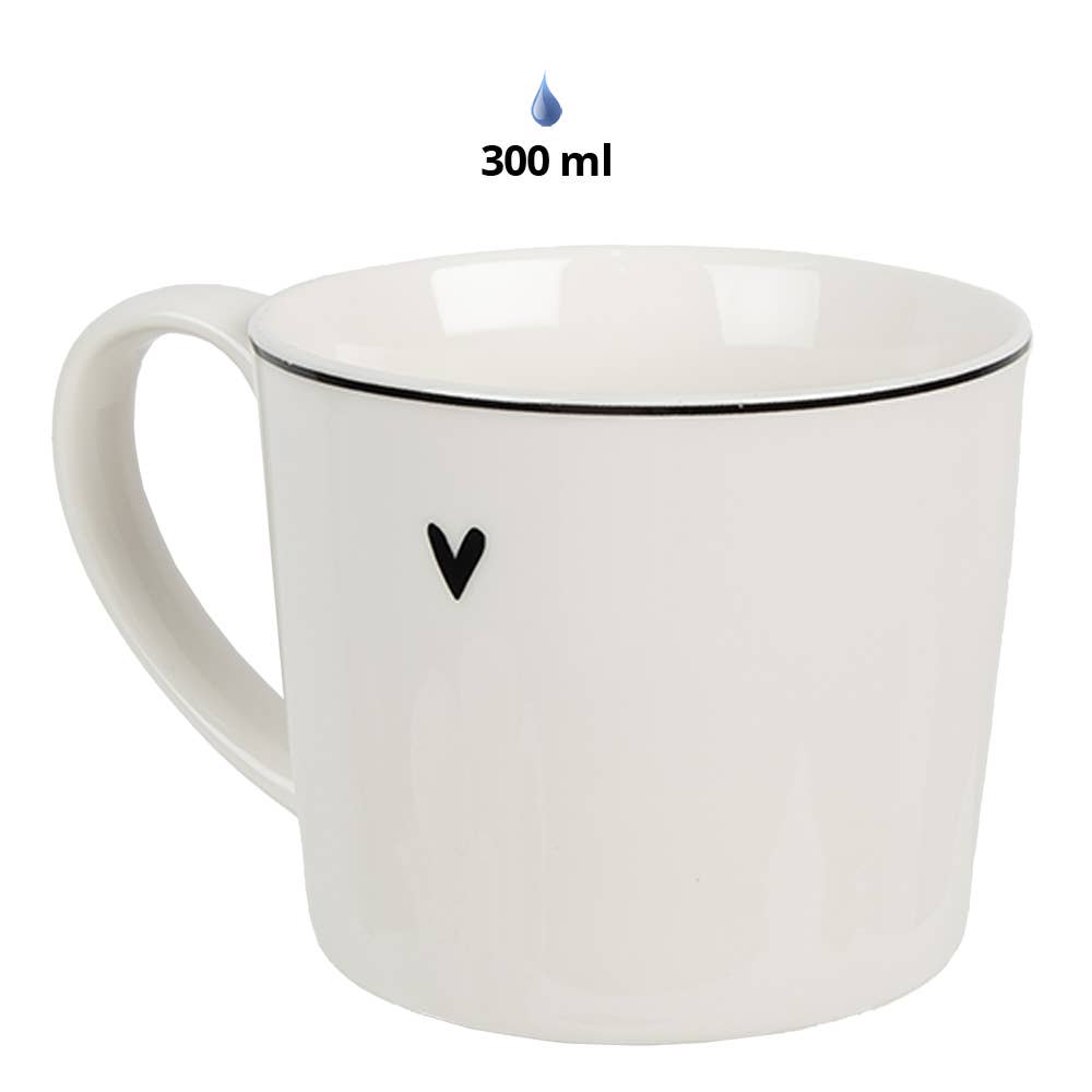 Tasse,  weiße Keramik Herz