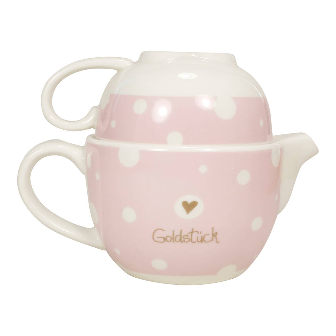 Tea for One Set mit Golddruck "Goldstück"