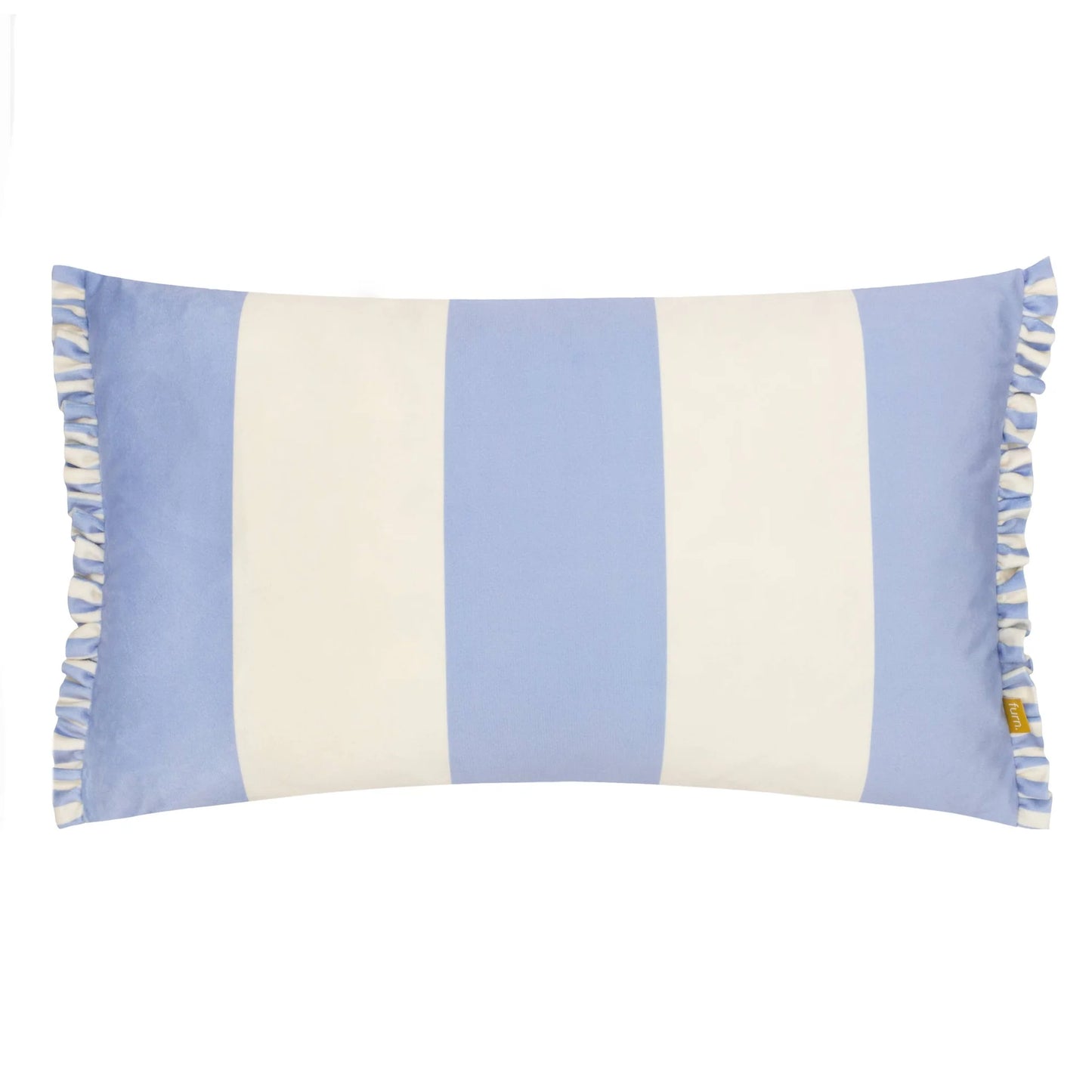 Gestreiftes Samtkissen Araya Blau