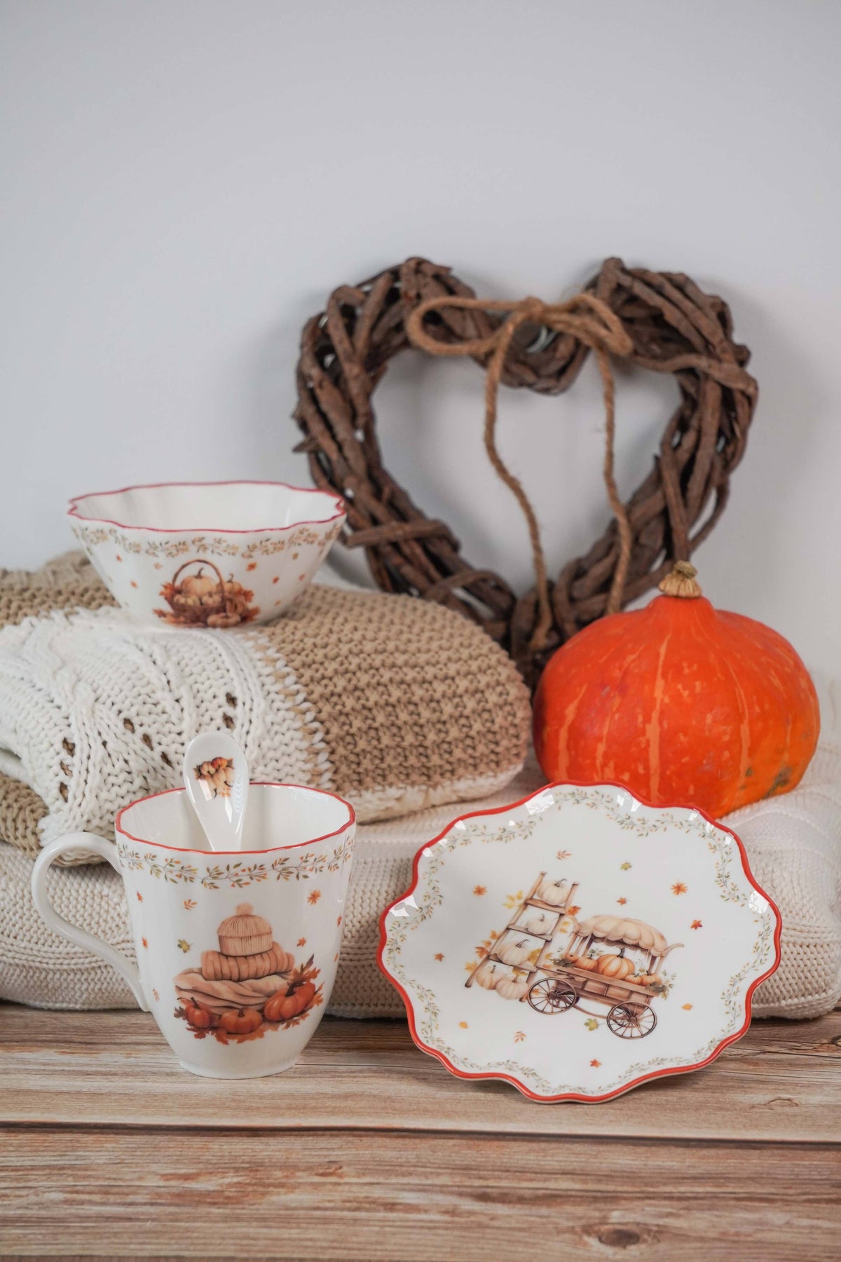 Vintage-Herbstdessertteller 16 cm von Isabelle Rose