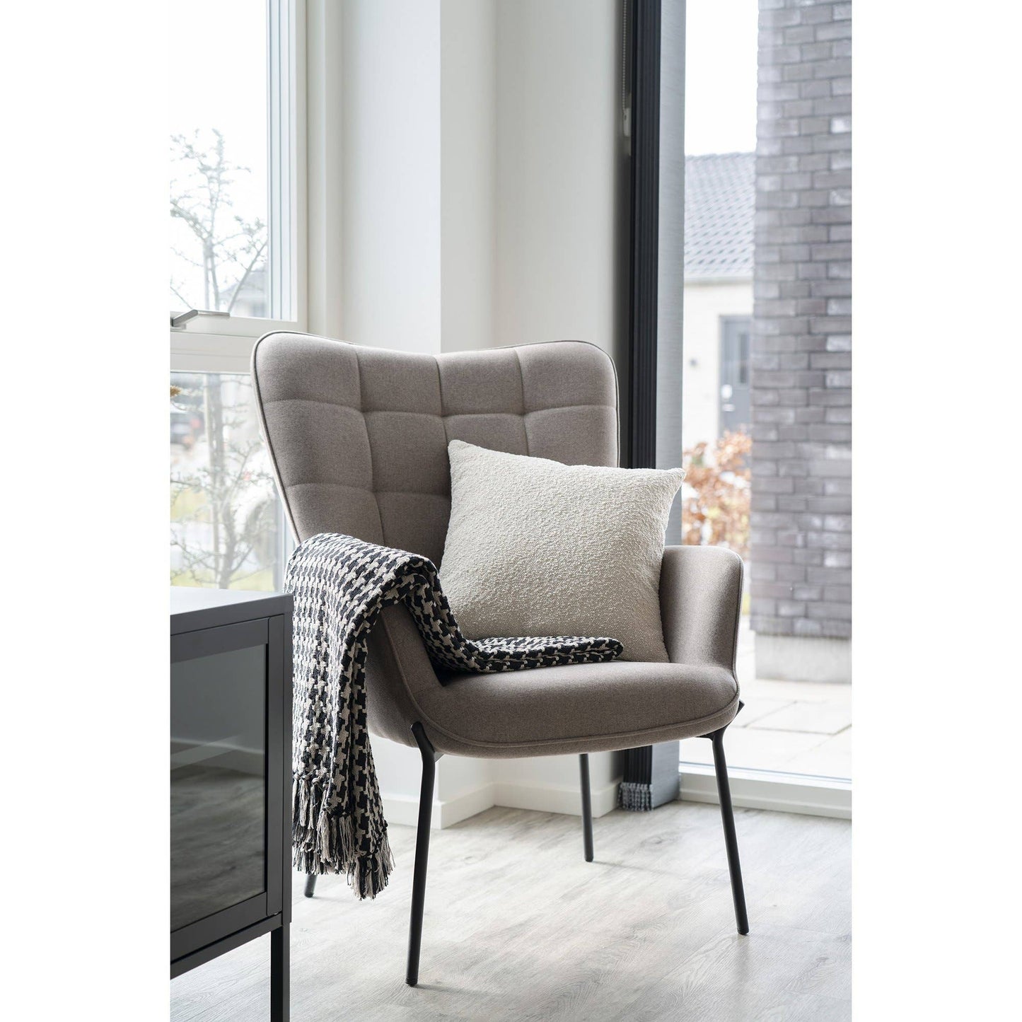 Exklusives Plaid in Schwarz/Beige