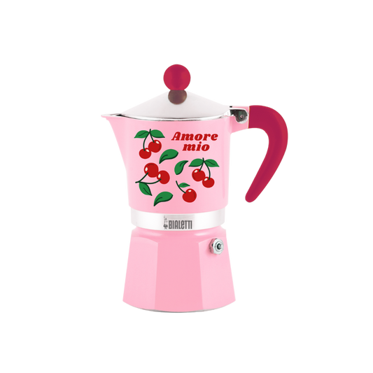 Bialetti Rainbow Mercato Della Frutta „Cherry“ für den Herd (3 Tassen)