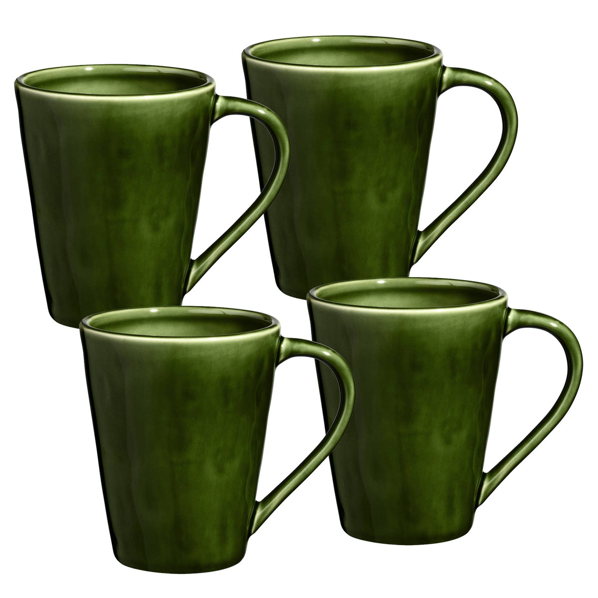 VERDE Steingutbecher Set – Olivgrün | ca. 530 ml