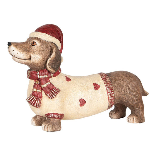 Weihnachtsdekoration Figur Hund Dackel 42 cm
