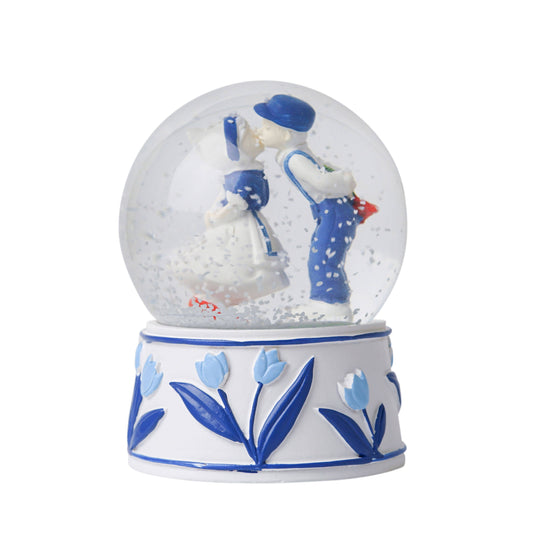 Schneekugel Kuppelpaar blau