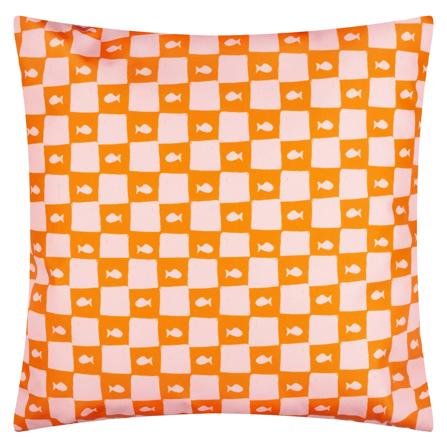 Mediterrane Sardinen Outdoor-Kissen Pink/Orange