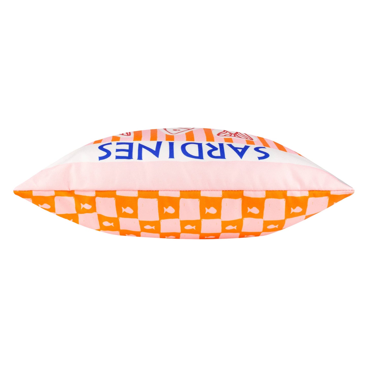 Mediterrane Sardinen Outdoor-Kissen Pink/Orange