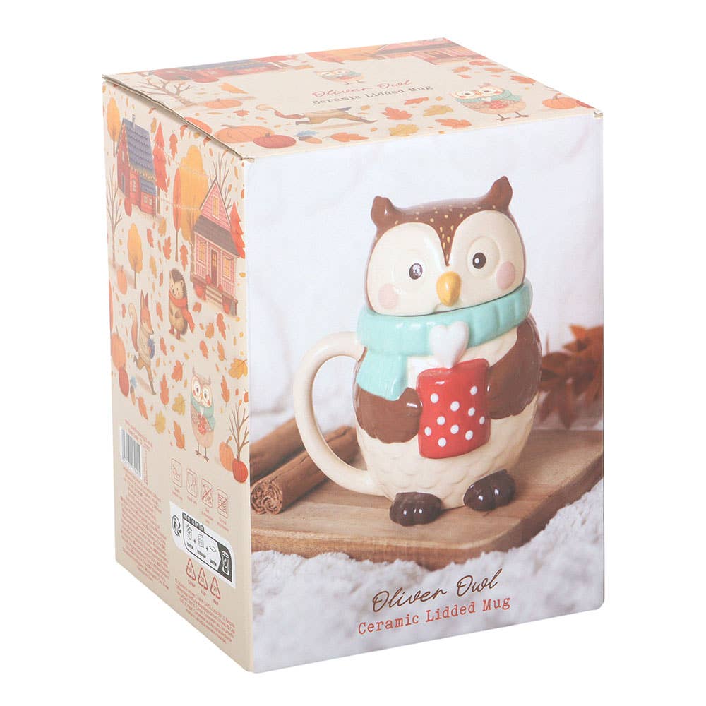 Oliver Eule – Tasse mit Deckel, Herbst