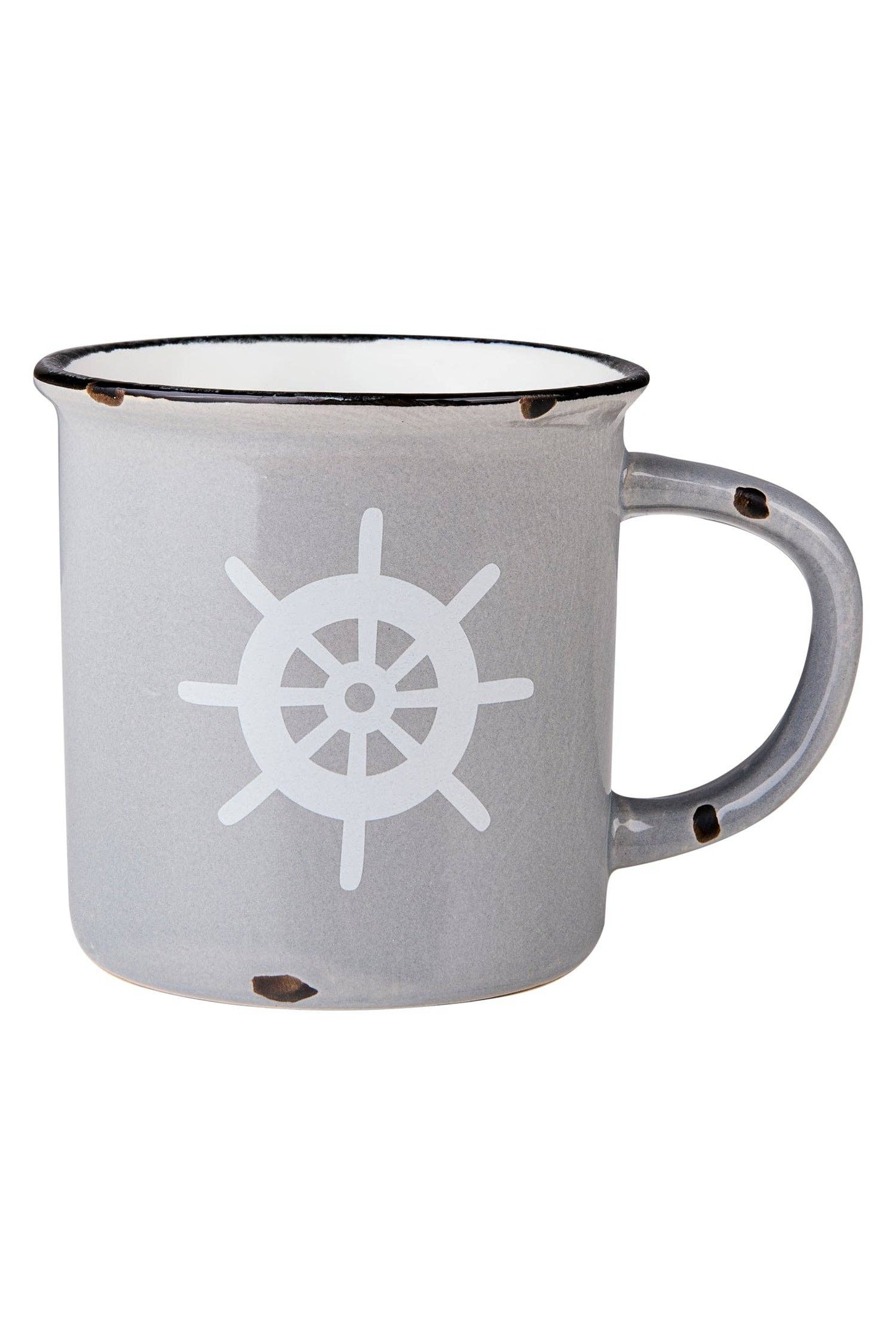 Keramik-Tasse GRIGIO BIANCO STEUERRAD