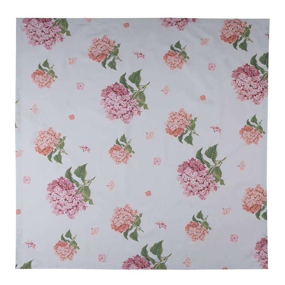 Tischdecke 150x150 cm Blau-Rosa Hortensie