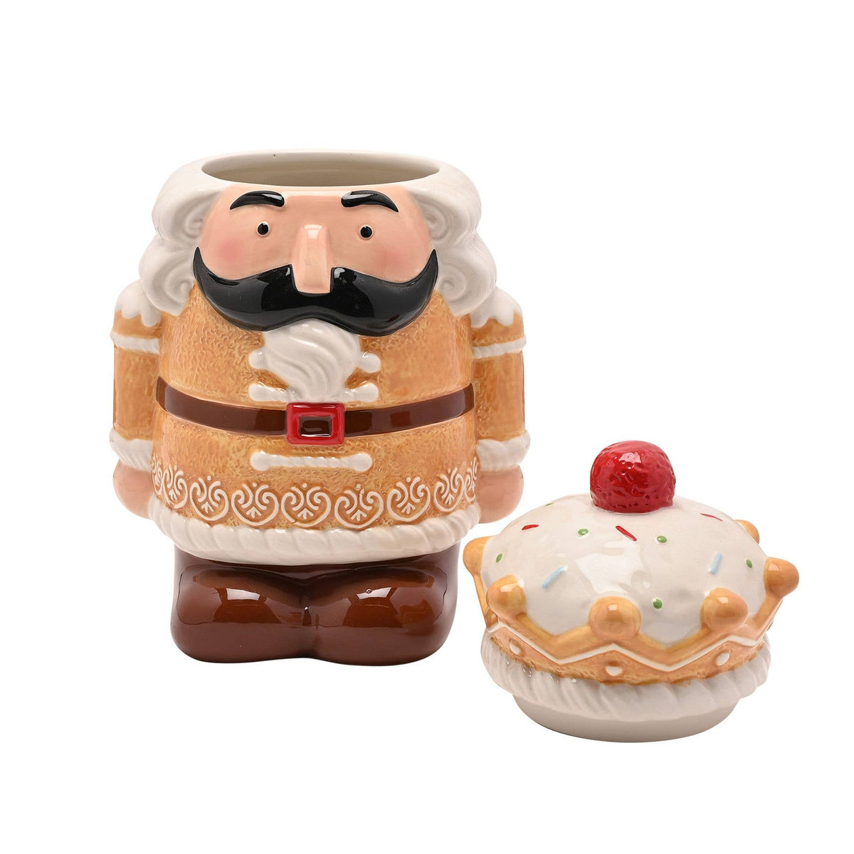 Santa & Freunde Keramik Lebkuchen Nussknacker Keksdose